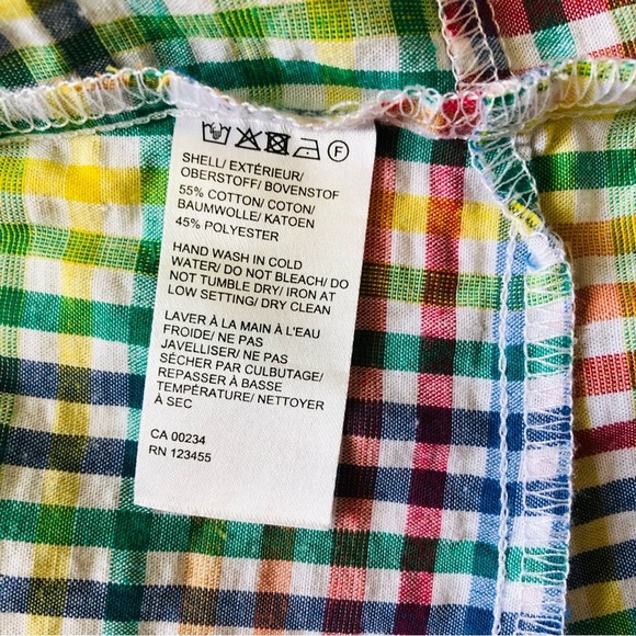 Design Lab Lord & Taylor Rainbow Gingham Top - Picture 9 of 9